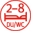 2- bis 8-Bettzimmer mit Dusche und WC