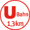 Die nchste U-Bahn Haltestelle befindet sich in 1,3km Entfernung