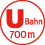 Die nchste U-Bahn Haltestelle befindet sich in 700m Entfernung