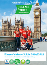 Stdtereisen-Katalog von Jugendtours „Klassenfahrten – Stdte 2014/2015“ – Archivbild