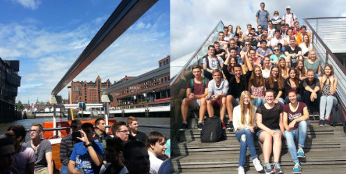 Klasse 11 des Dossenberger-Gymnasium Günzburg, hier bei einer Bootstour, Klassenfahrt Hamburg 2015 – Bildergalerie Klassenfahrten von Jugendtours