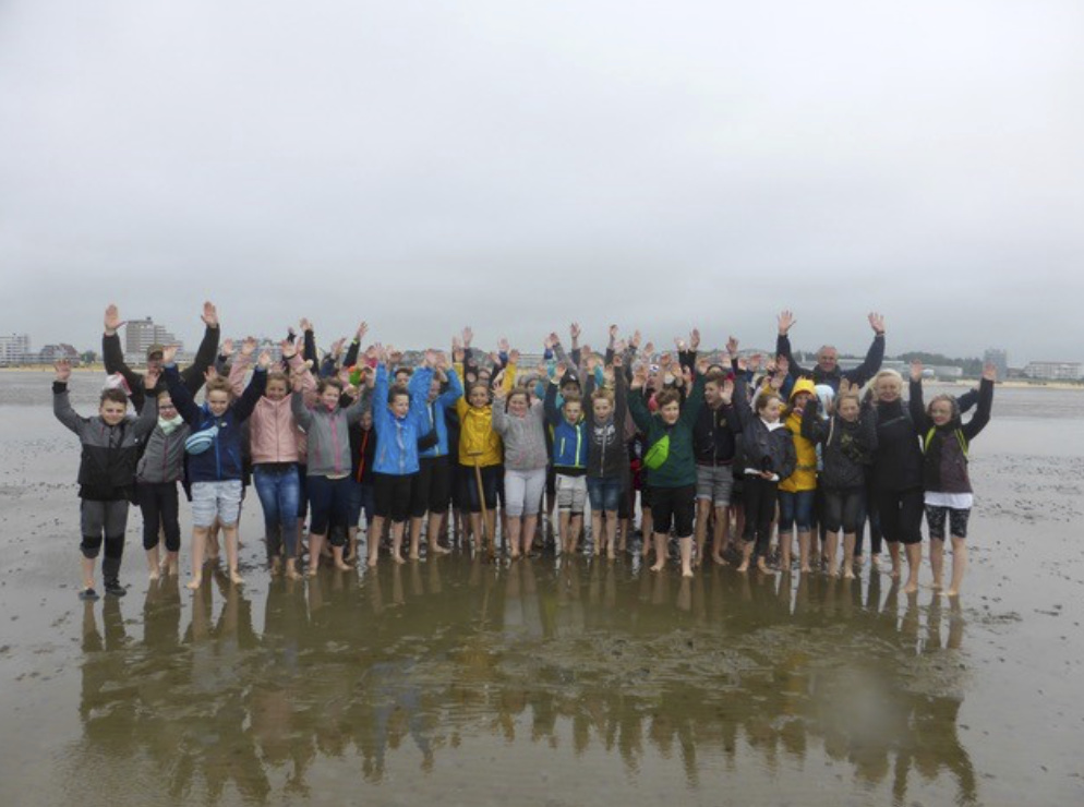 Klassen 5a, b und c der Lessingschule Nordhausen, hier beim Wattwandern, Klassenfahrt Bremerhaven 2019 – Bildergalerie Klassenfahrten von Jugendtours